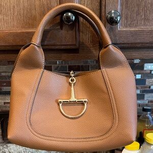 Elegant Brown Leather Handbag